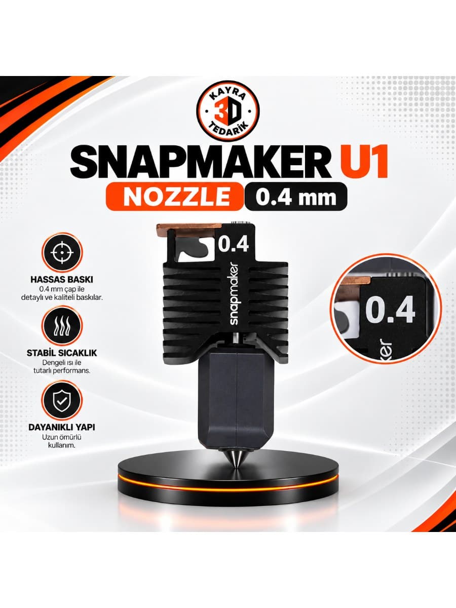 Snapmaker u1 Orjinal Nozzle 0.4mm Sertleştirilmiş Çelik