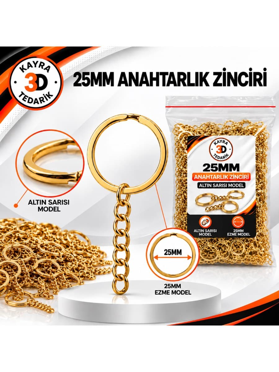 25mm Anahtarlık Zinciri  (Altın)