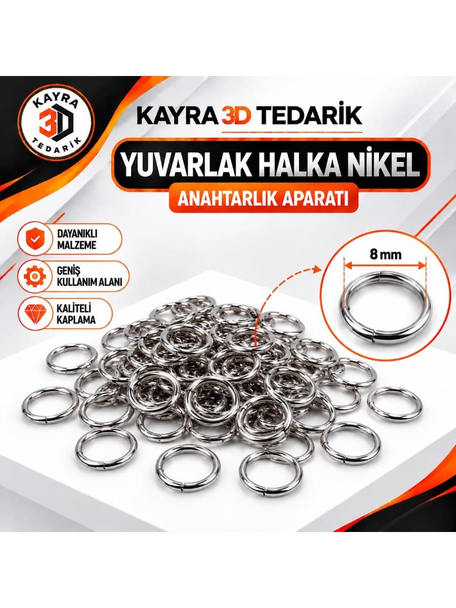 Yuvarlak  Anahtarlık Aparatı Nikel