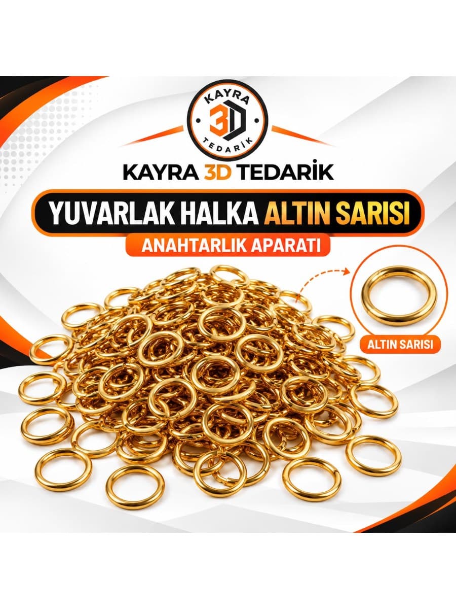 Yuvarlak Anahtarlık Aparatı Altın Sarısı