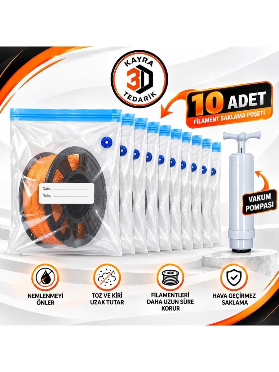 Filament Saklama  Poşeti+Vakum Pompası(10 Poşet 1 Pompa 30x34cm)